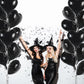 TONIFUL 30Pcs 18 Inch Black Heart Balloons Black Heart Shape Foil Mylar Balloons Decoration for Birthday Valentines Day Wedding