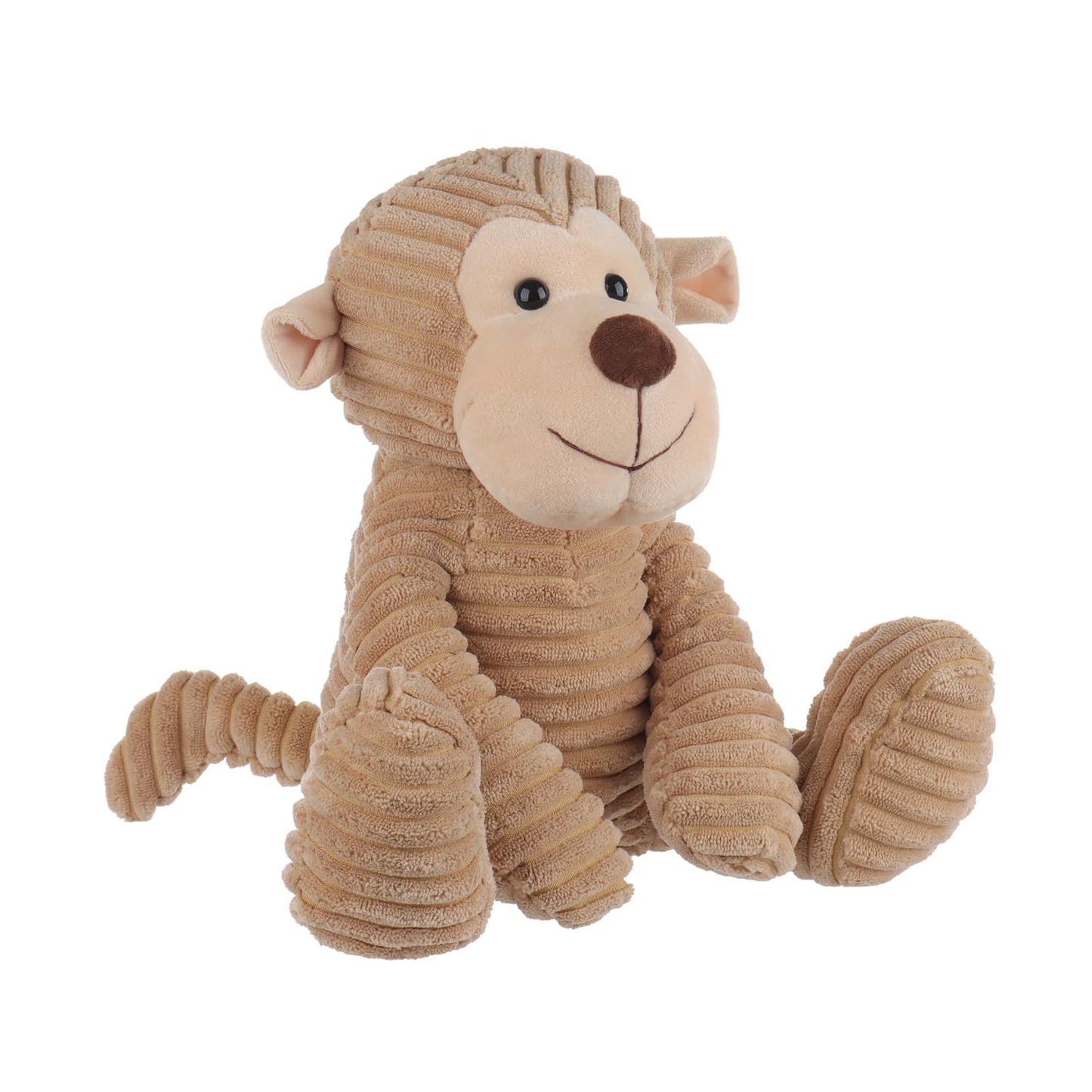 Apricot Lamb Plush Corduroy Monkey Stuffed Animal, Soft Cuddly 12" Medium, Apricot Color, Perfect for Kids
