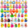 Cherislpy 24 Pcs Prefilled Easter Eggs with 3D Print Easter Ducks Toys Inside for Kids Girls Boys Easter Basket Stuffers Party F