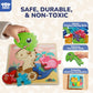 TOY Life Wooden Puzzles for Toddlers 2-4, 12 Pack Dinosaurs Puzzles for Toddler 1-3, Kids Montessori Toys for 1 2 3 Year Old, Ed