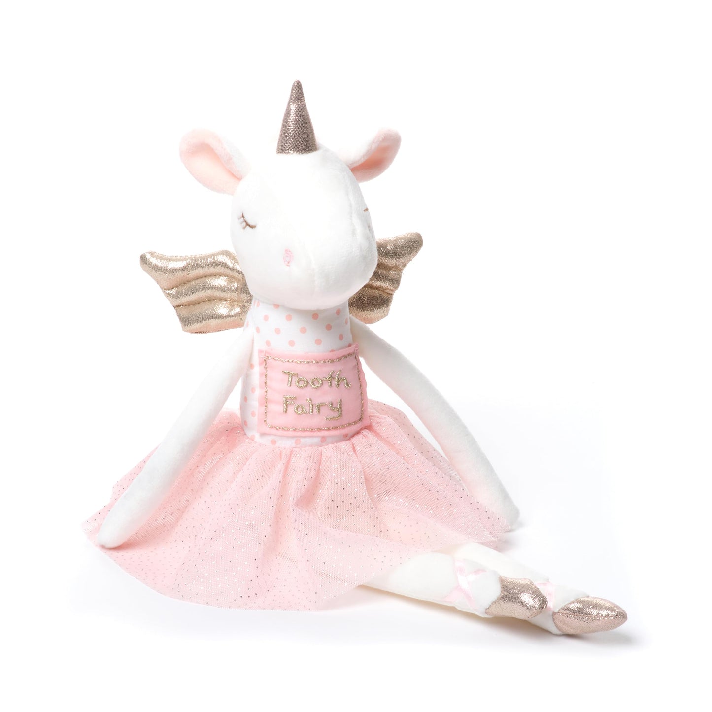 Bearington Twinkles Soft Plush Unicorn Tooth Fairy Doll, 14 Inches