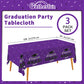 Graduation Party Decorations, Gongrats Grad Tablecover for Graduation Party Supplies, 3 pcs Purple Table Cloths, 54x108