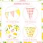 Lemon Party Decorations - 3PCS Lemon Bunting Banners, Pink and Yellow Lemon Triangle Banner Garland for Lemonade Wedding Engagem