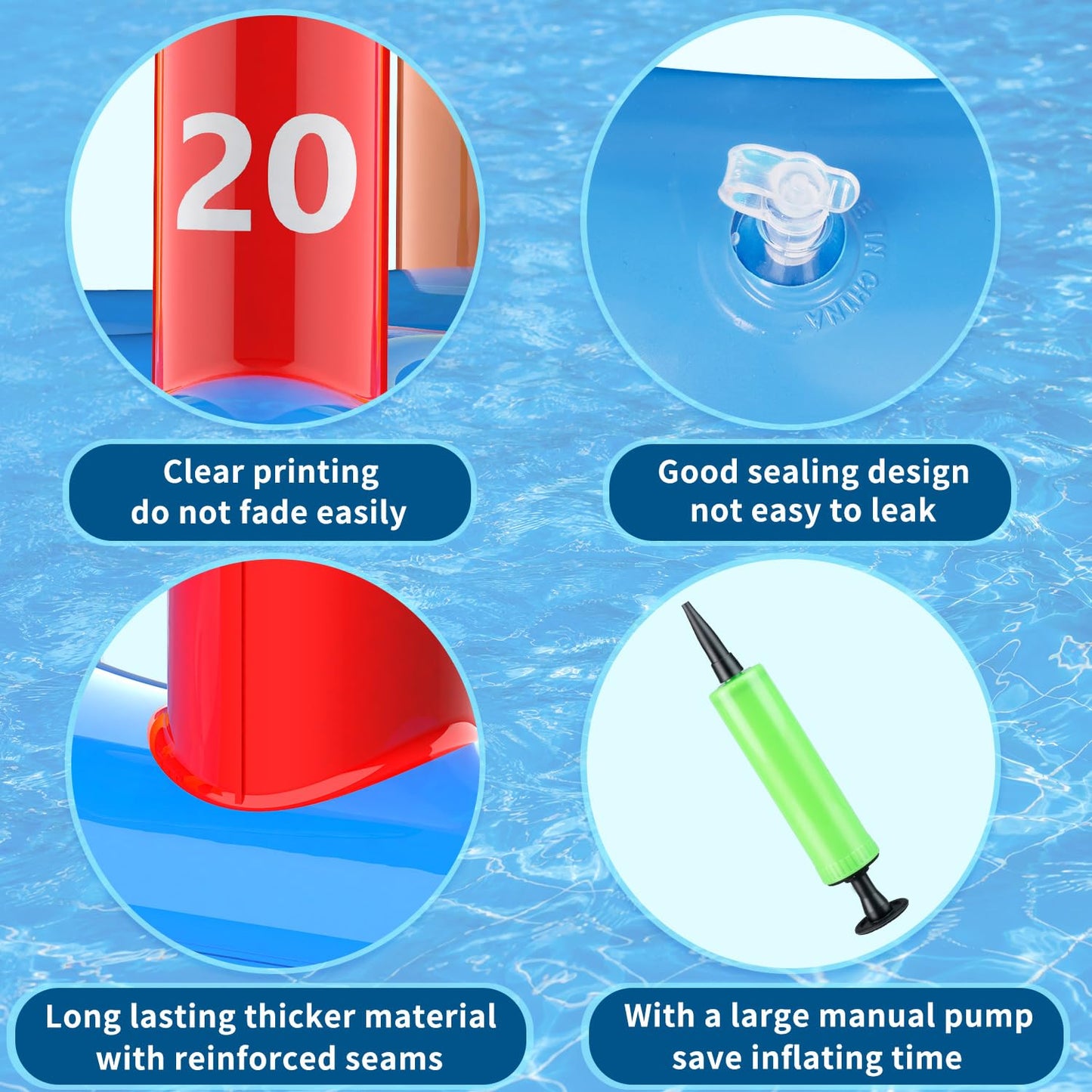 GiziGizi Pool Toys for Kids mature-themed  2in1 Inflatable Pool Floats Basketball Hoop & Ring Game  Swimming Pool Games for mature-themeds and Family  Outdoor Party Poolside Water Toy for Boys Girls Kids Ages 4-8-12