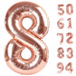 Rose Gold 8 Balloon, Number Balloons 40 Inch, 8Th Birthday Decorations For Boys Girls, Birthday Balloons, Rose Gold Party Suppli