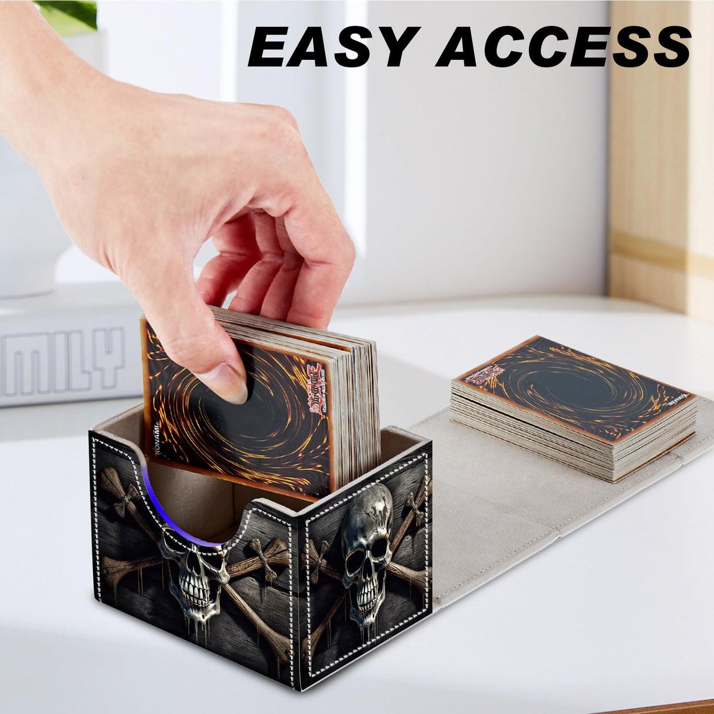 Card Game Storage Box TCG Deck Box MTG Card Box Organizer Trading Card Case Commander Deck Box TCG Card Storage Box Magnetic Clo