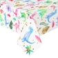 Hapibidesign Girl Dinosaur Birthday Party Tablecloth - Pink Dinosaur Plastic Disposable Table Cover - Girl Dinosaur Party Suppli