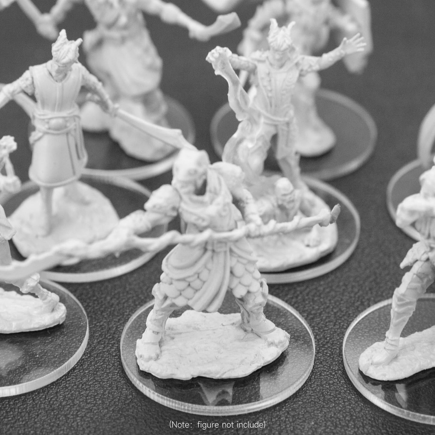 Displaymore 100Pcs Round Clear Plastic Model Bases 30Mm/1.18 Inch Wide 2Mm Thick For Gaming Miniatures Or Wargames Role Playing