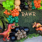 Dinosaur Balloon Arch, Dinosaur Balloon Garland Kit, Retro Green Orange Brown Balloons With Dinosaur Foil Balloon For Kids Dinos