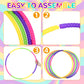 Syhood 12 Pcs Toy Color Hoop Plastic Detachable Adjustable Hoop Light Weight Exercise Hoop Fitness Hoop Equipment Toy Waist Ring for mature-themed Party Game Dance  3 Sizes(Green  Rose  Yellow  Purple)