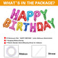Accevo Colorful Happy Birthday Banner 16 Inch Aluminum Foil Letters Balloons Heart Pattern Happy Birthday Balloon For Kids, Chil