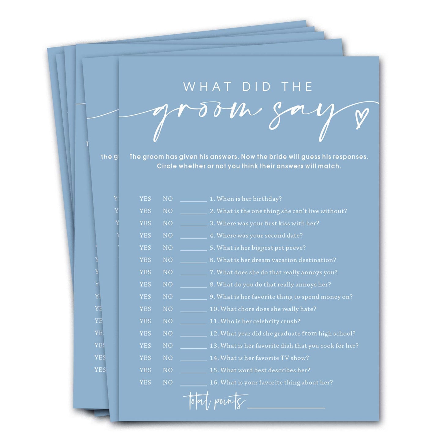 Bridal Shower Games Cards, What Did The Groom Say, Bridal Shower Games 25 Guests, Engagement Party Wedding Games For Guests, Min