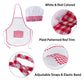 Super Z Outlet 12pc Set Complete Kids Cooking and Baking Apron With Pocket and Chef Hat Dress Up Set, Red Chef Costume for Caree