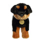 Aurora® Rottweiler Stuffed Animal - 10" Black Plush Toy, Lifelike Detail, Polyester, Model 26433