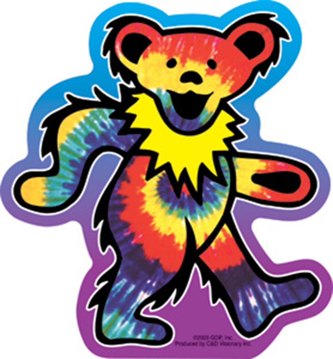 C&D Visionary Licenses Products Grateful Dead Tie Dye Bear Sticker