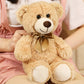 Shafish Plush Teddy Bear Cute Stuffed Animal Bear With Bow Plush Toys 13.8 Inches (Khaki)