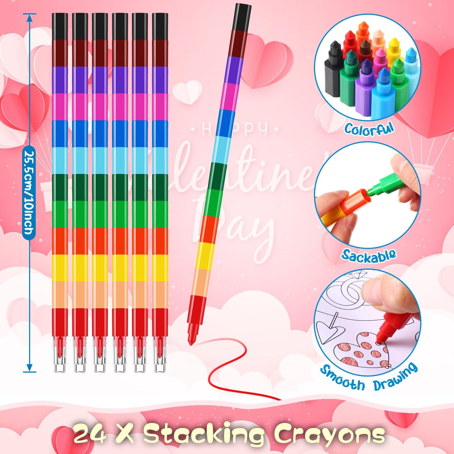 Ben Louis 24 Pcs Valentines Day Mini Coloring Books Kids With 24 Crayons Valentine Day School Party Favors Activity Books Bulk F