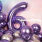 Rainbowq Party 6 Balloon Number 40 Inch For Boy Or Girl Big Purple 0-9 Foil Mylar Large 6 Number Balloon Happy 6Th Birthday Part