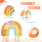 Wernnsai Rainbow Piñata - Rainbow Pull String Piñata With Bundle With Blindfold And Bat For Girls Kids Piñata Boho Theme Birthday Party Decoration Game For Baby Shower Carnival Summer Party Supplies
