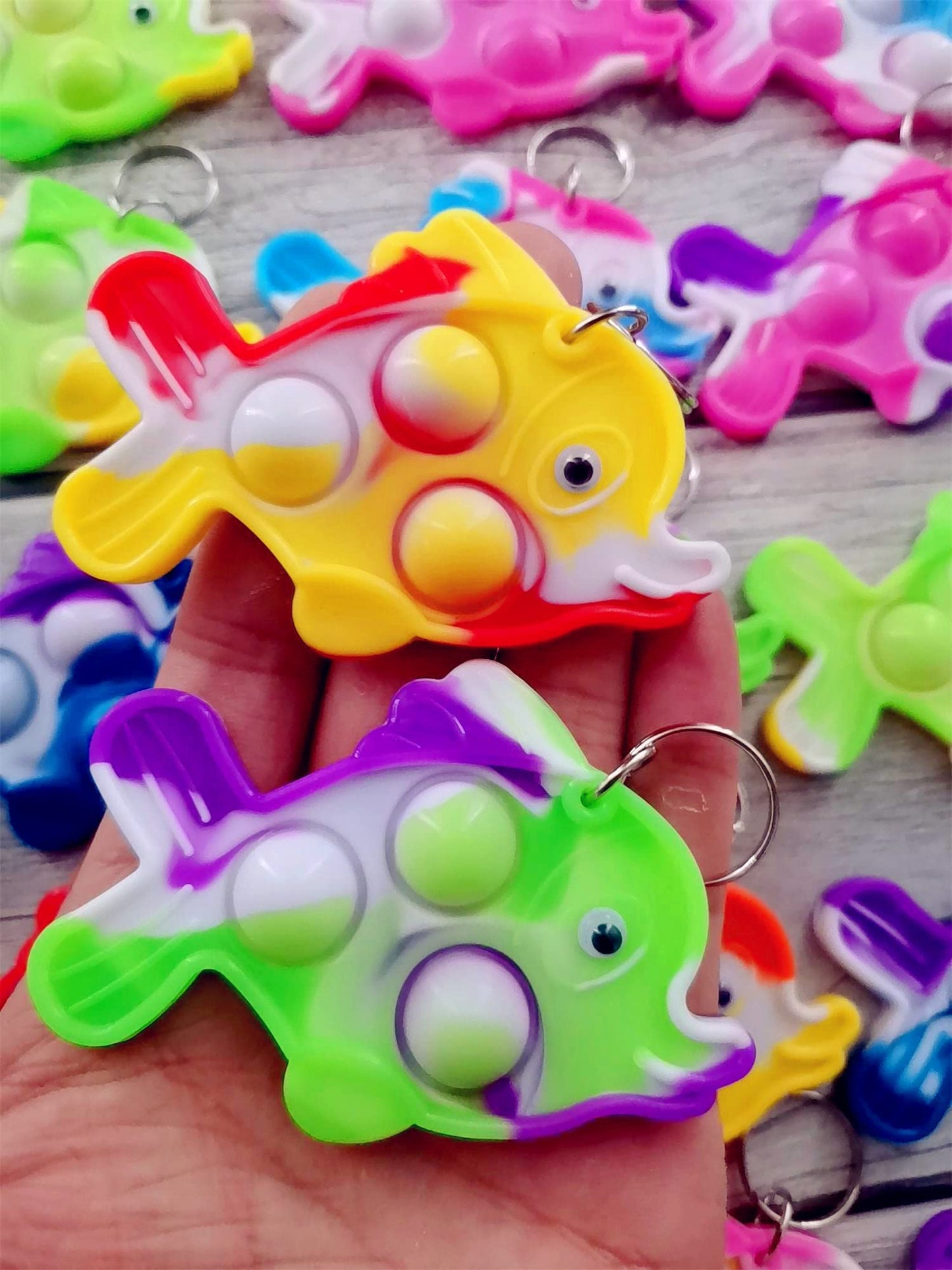 30 Packs Funny Summer Present Unique Mini Fish Assorted fidgets Bubble Toys for Kids Children Classroom Students Gifts from Teac