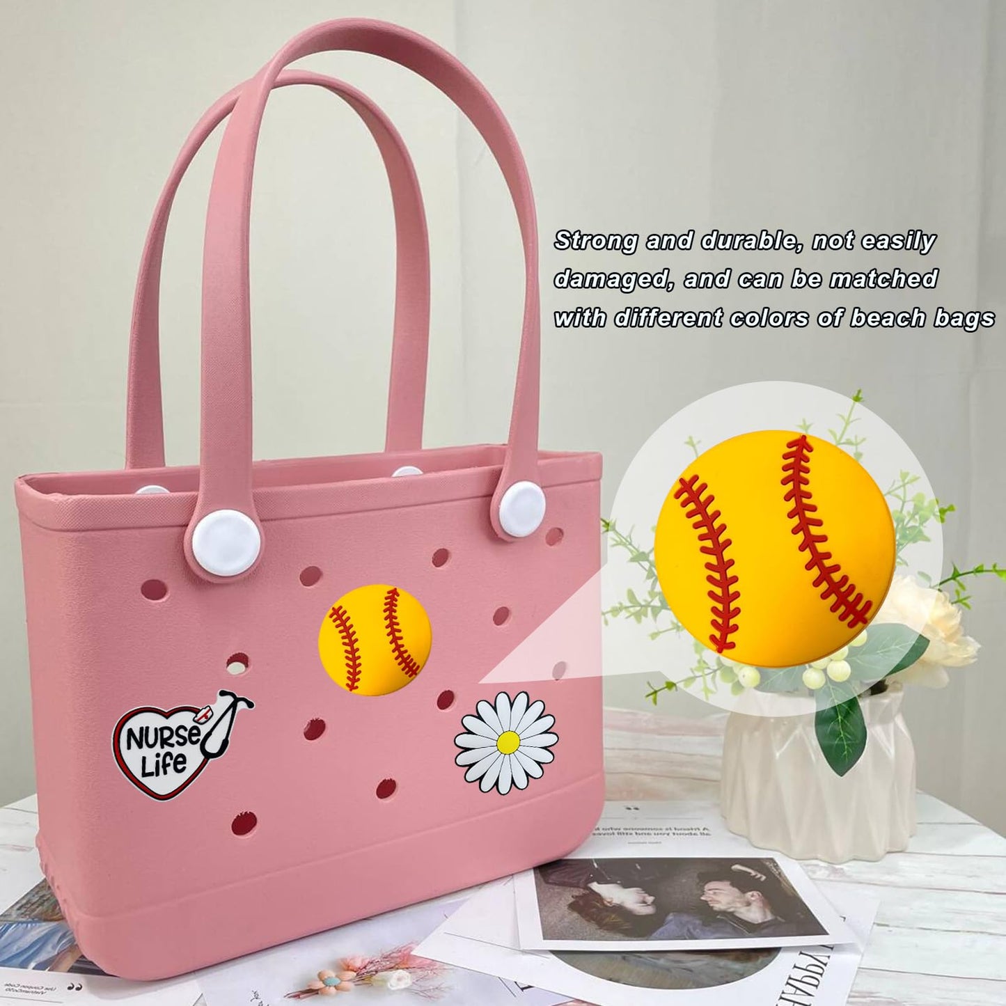 Lckaey Rubber Beach Bag Accessories-PVC Rubber decoration-for EVA Purse Bogg Inserts Y064figure 26