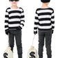 FancyFun 5 PCS Kids Halloween Costume Set  Boys Robber Costume Cosplay Set Burglar Accessories Striped Shirt Beanie Cap Mask 5-7Y