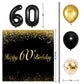 Happy 60Th Birthday Balloons Black Set Decor - Cheers To 60 Years Old Party Theme Garland Banner Backdrop Decorations For Women