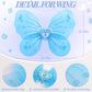 Lainlight 4 Pcs Butterfly Fairy Costume For Girls Kids Princess Cosplay Costume Set With Wings, Tutu Skirt, Wand For Girls 3-8 Y