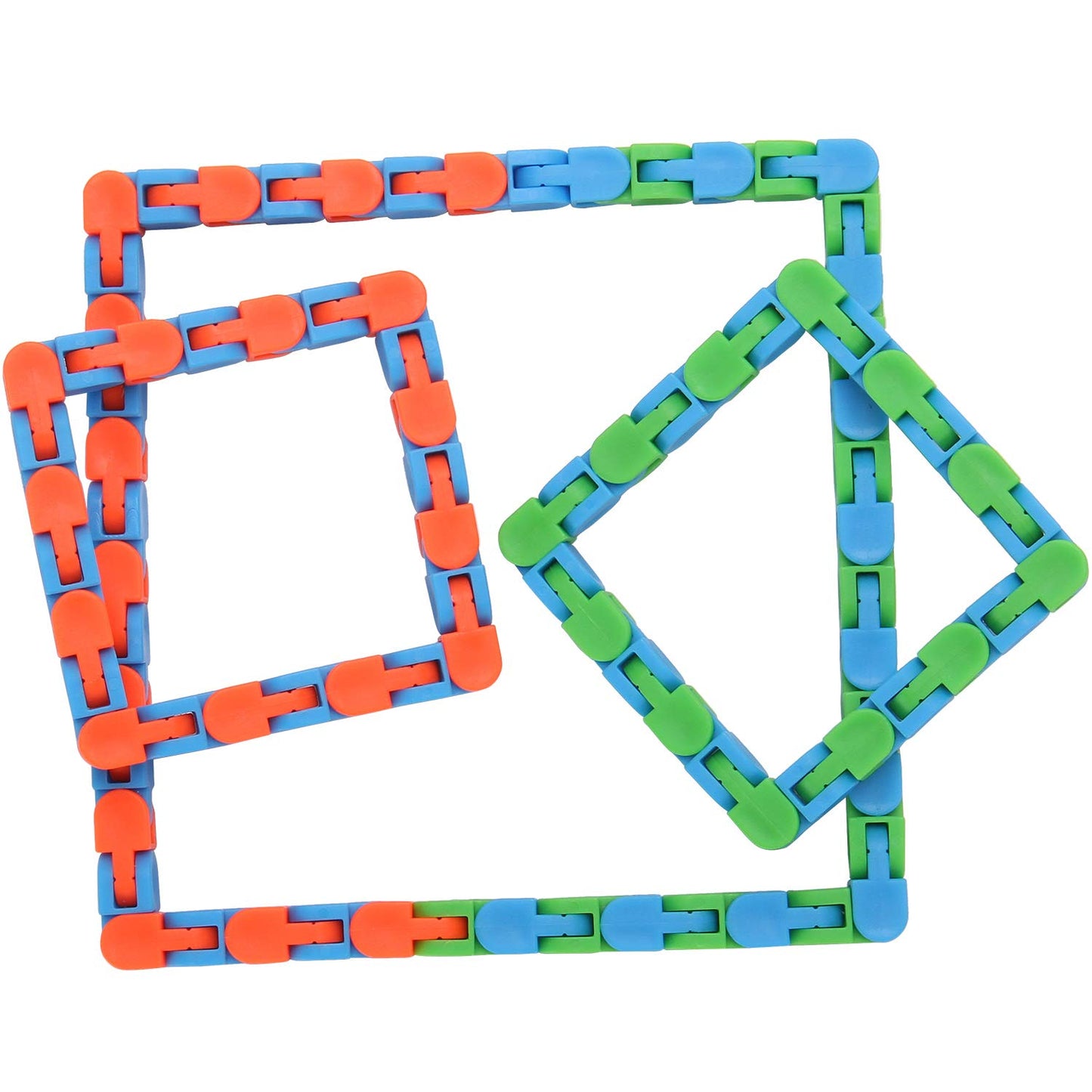 Yeetec 6 Pack 24 Links Wacky Tracks Snap And Click Fidget Toys, Finger Sensory Toys, Snake Puzzles For Stress Relief, Party Bag Fillers, Party Favours, Random Color
