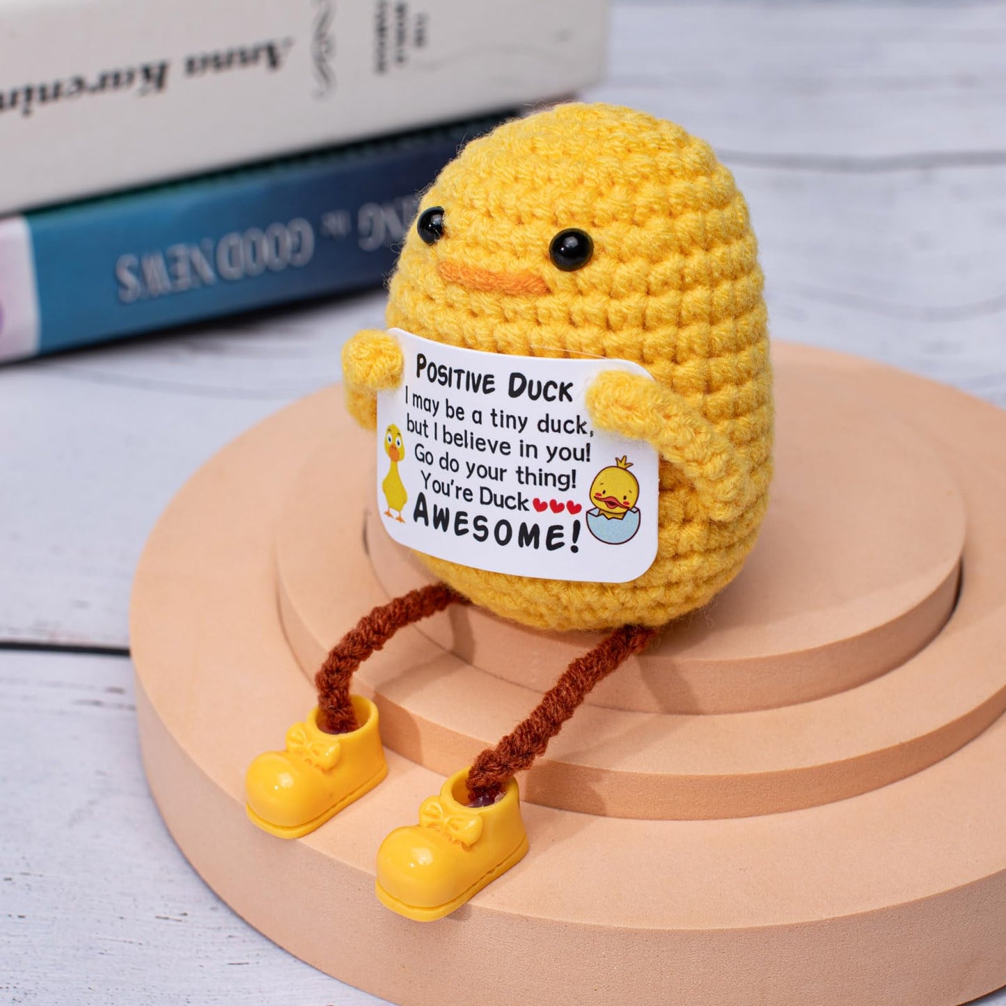 Artlunar Gifts For Men Women Funny Long Legged Positive Duck Emotional Support Crochet Gifts With You Are Duck Awesome Inspirati