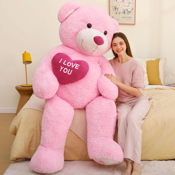 Maogolan Giant Teddy Bear 6 Feet- I Love You Red Heart Big Pink Teddy Bear Stuffed Animal - Huge Valentines Teddy Bear For Girlfriend,Boyfriend,Wife,Lover - Anniversary, Birthday