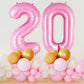Pink Number 20 Balloon, 40 Inch Big Large Foil Helium Number Balloons, Giant Mylar Number 20 Balloons For 20 Year Old Birthday P