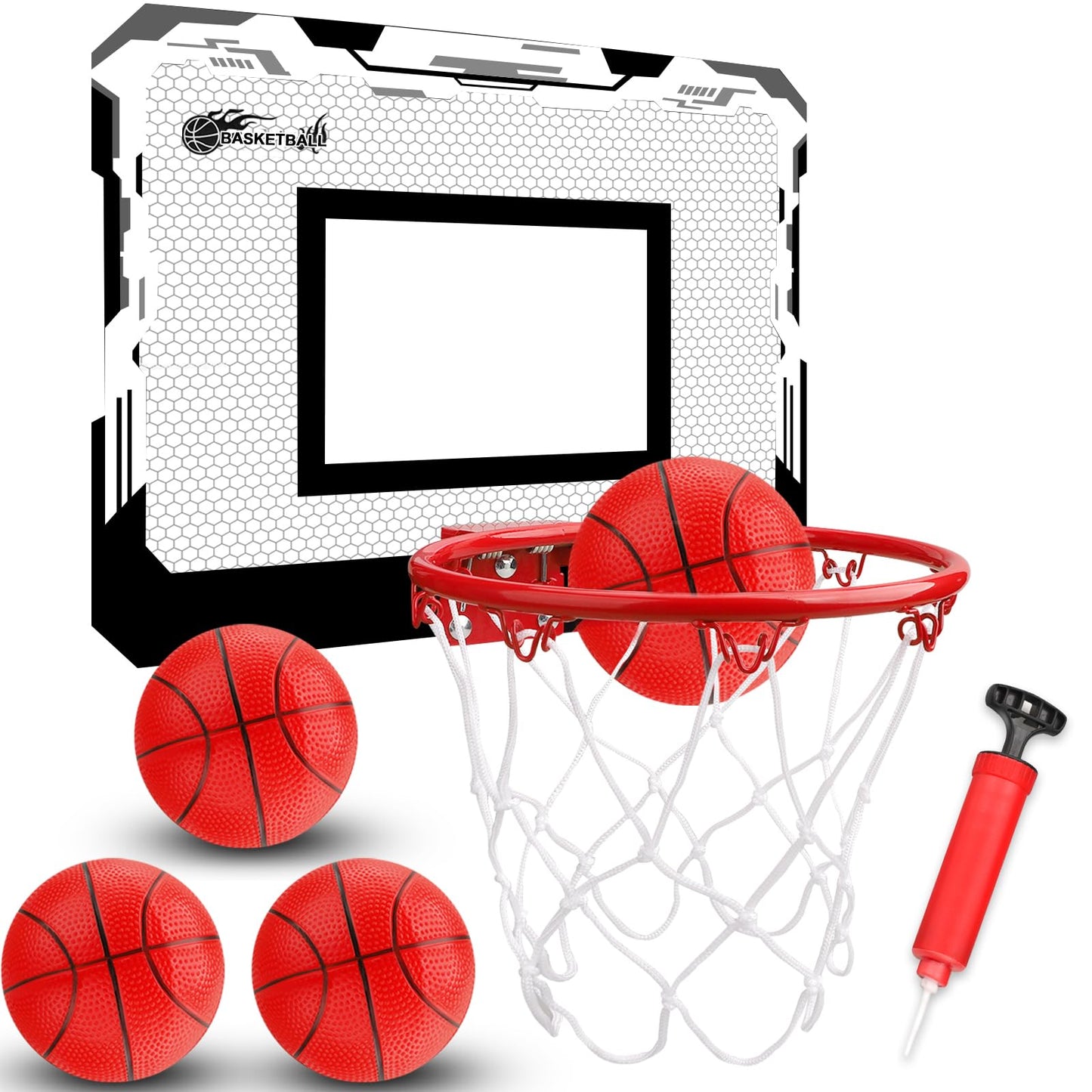 Indoor Mini Basketball Hoop Set for Kids Toddlers mature-themed  Portable Outdoor Wall Mounted Mini Hoop with 4 Balls Over The Door Wall  Room Office Pool Basketball Toys Graduation Gift for Kids Boys Teens