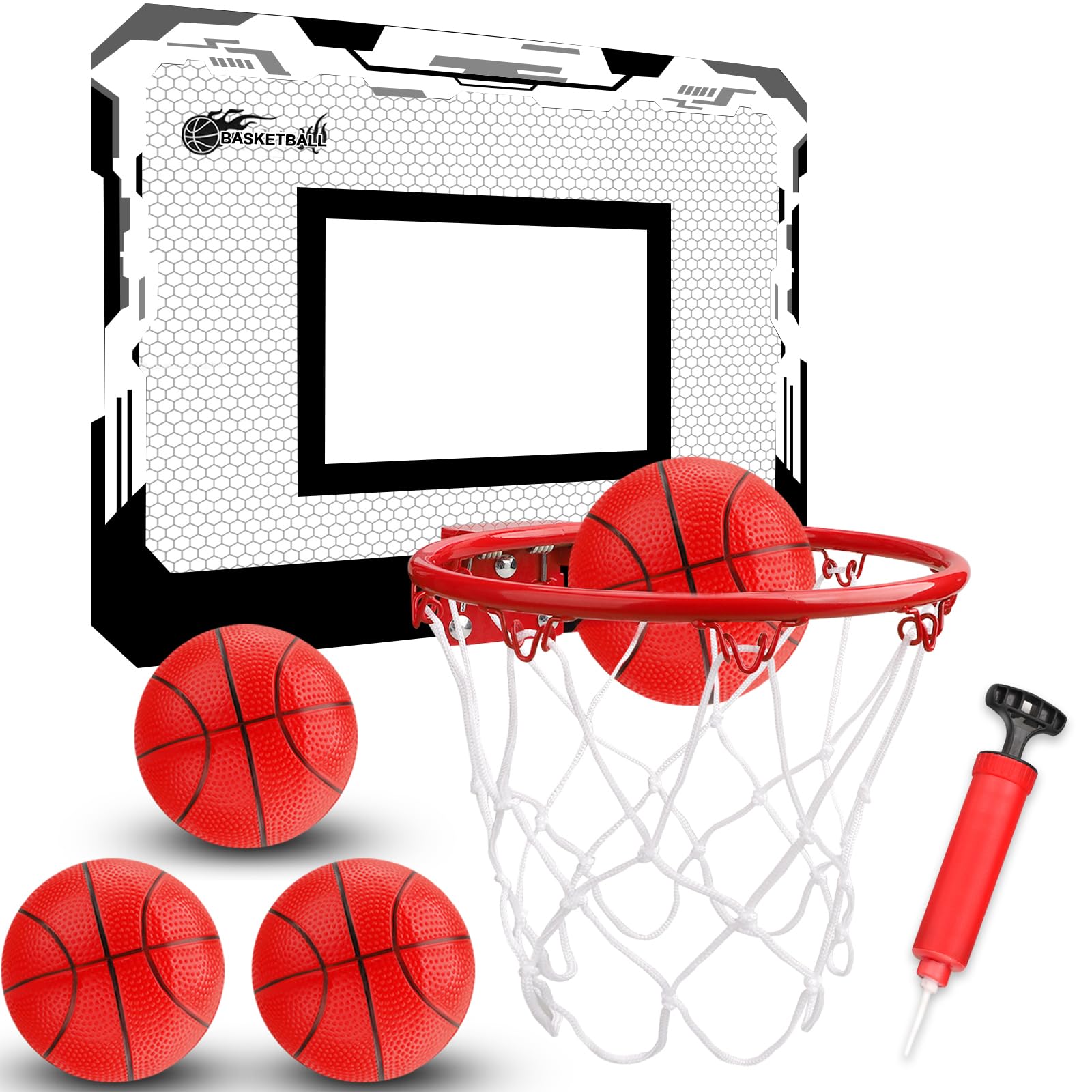Indoor Mini Basketball Hoop Set for Kids Toddlers mature-themed  Portable Outdoor Wall Mounted Mini Hoop with 4 Balls Over The Door Wall  Room Office Pool Basketball Toys Graduation Gift for Kids Boys Teens