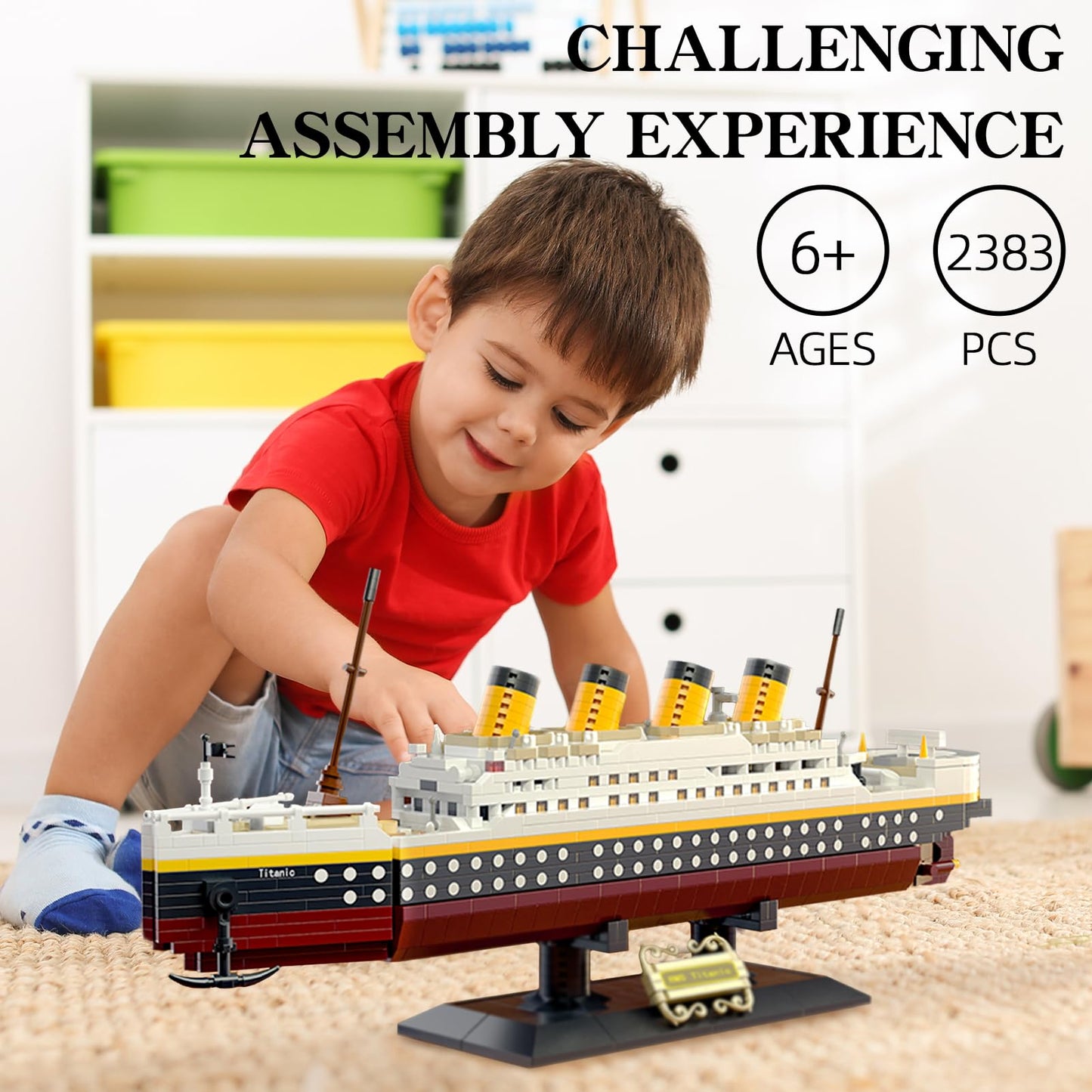 Micro Mini Blocks Titanic Model Building Set 2383PCS, No Compatible with Lego Titanic, 3D Titanic Model Building Set Blocks, Min