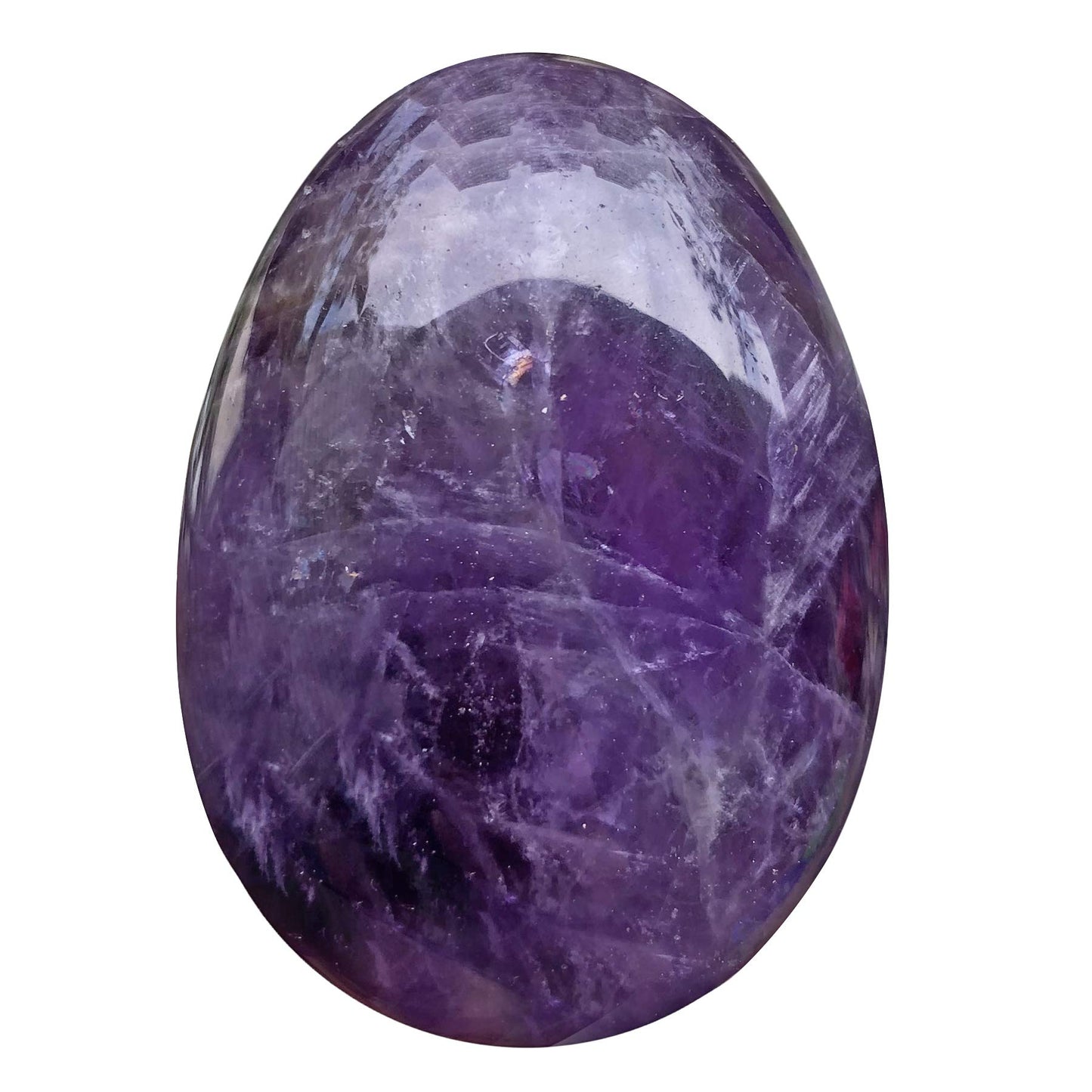 Favoramulet Polished Stone Egg For Easter Day, Palm/Pocket/Worry Enegry Healing Crystal Display Sphere Figurine Fengshui, Amethy