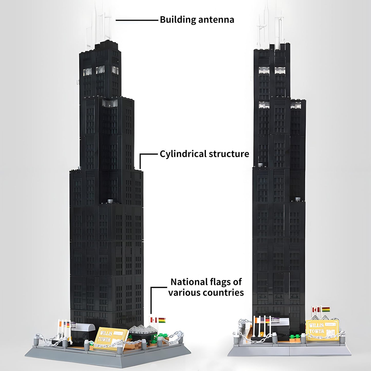 Caximsy Willis Tower Chicago Architecture Model Building Blocks Sets The Office Landmarks Skyline Set Toys Collection For Kids A
