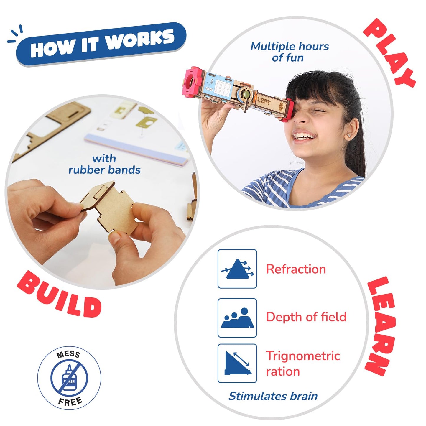 Smartivity Telescope STEM Toy | Measure Height & Distance | DIY Science Kit for Kids Ages 8-14 | Multicolor | Model SMRT1174