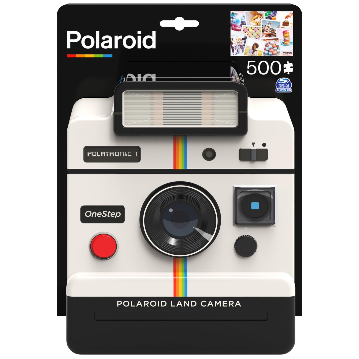 Spin Master Games Polaroid 500-Piece 3D Tin Sweet Treats Jigsaw Puzzle, Vintage Retro Film Camera, Plastic, Model 6063068
