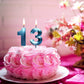 Bailym Blue Birthday Candles, Number 13 Cake Topper, 1.3 Inch, Synthetic Wax