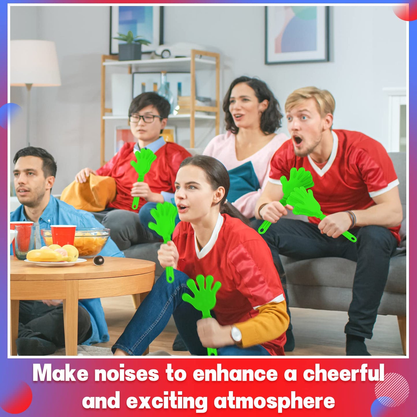 Woanger 4 Pieces Jumbo Hand Clappers 11 Inch Noise Makers Party Favors Giant Large Hand Clappers Noise Makers For Sporting Event