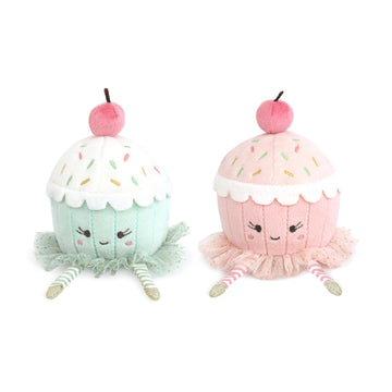 Mon Ami Dancing Duo Cupcakes Plush Set 2 Pcs - 6X3.5   , Food Plush Toys, For Kids Of All Ages, Birthday Party Decoration