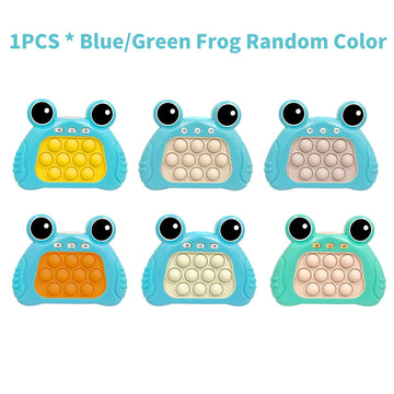 TOMFANCY Pop Quick Push Game Console Fidget Toys Light Up Handheld Puzzle Press Popping Toy for Kids mature-themed Easter Day Green Frog