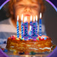 MTLEE 13 Pcs Video Game Birthday Candles Gaming Party Toppers for Cake Blue Purple Number Candle Battle Boys Birthday Cake Toppe