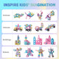 Magnetic Tiles Building Blocks Toys For Kids, 136 Pieces 3D Creative Castle Construction Magnetic Stacking Set Preschool Intelligence Stem Toys For Girls Boys Age 3Years And Up (Educational Set)