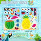 24 Sheets Summer Make A Face Sticker Hawaii Tropical Pool Beach Stickers For Kids, Make Your Own Watermelon Pineapple Flamingo S