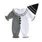 Thorn Tree Toddler Halloween Outfits Baby Boy Girl Clown Costume Contrast Color Long Sleeve Jumpsuit Hat Smocked Outfits (White,