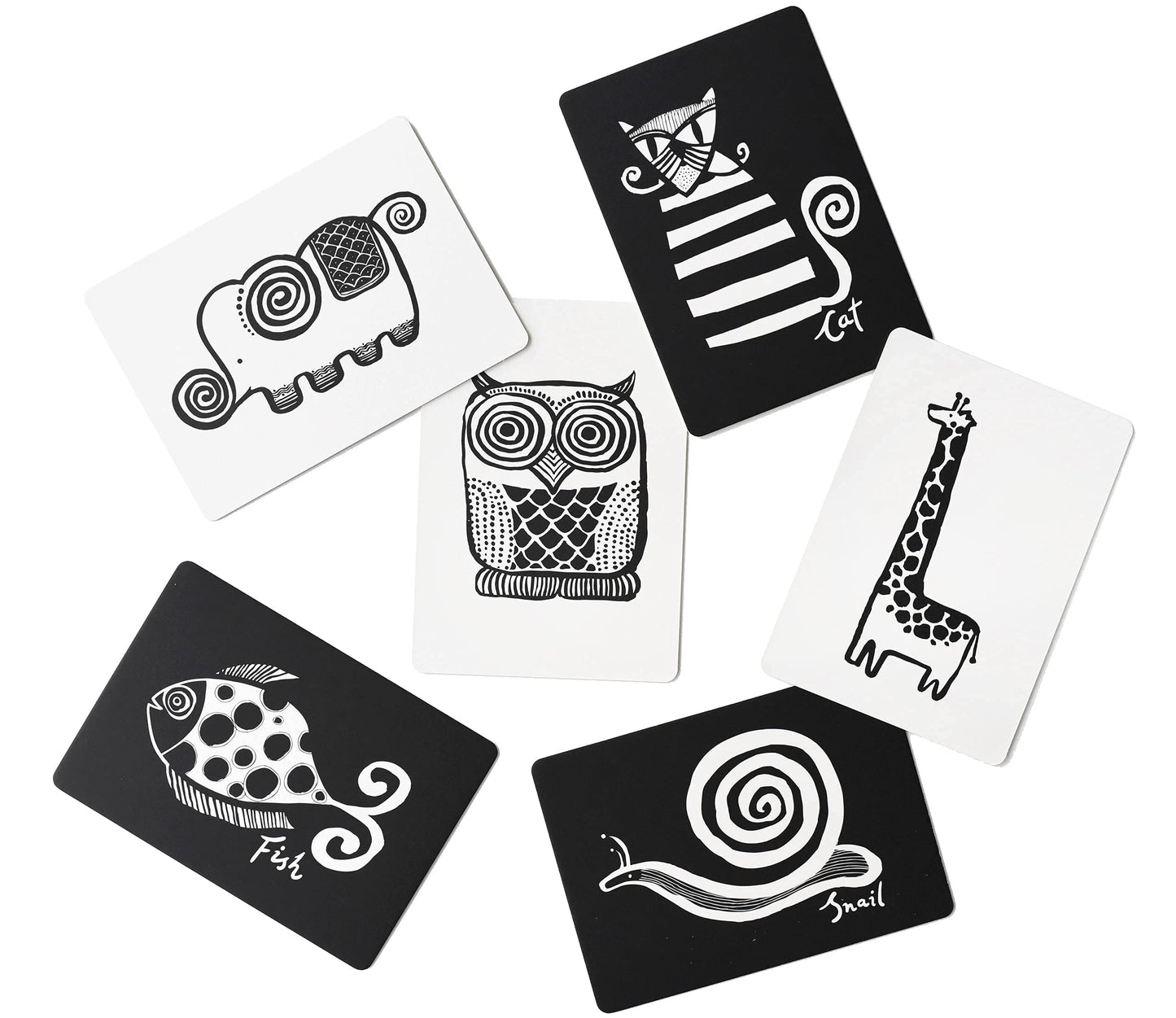 Wee Gallery Black And White Art Flash Cards For Babies, High Contrast Educational Animal Picture Cards, Baby Visual Stimulation, Brain And Memory Development In Infants And Toddlers - Original Animals