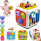 The Urs Hub Baby Activity Cube Toy With Shape Sorter 7 In 1 Multifunction Educational Learning Cube For Toddlers Shape Matching 
