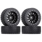 WONFAST 4PCS 65mm RC Rally Car Rubber Tires and Plastic Vintage Wheel Rims 12mm Hex Compatible with 1/10 RC On-Road Rally Racing